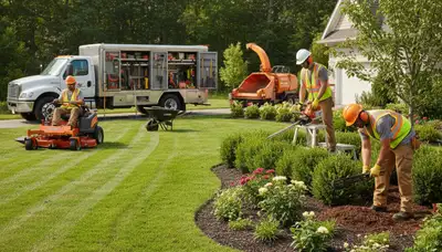 Shawnee, OK tree service crew providing landscaping and tree care for local properties