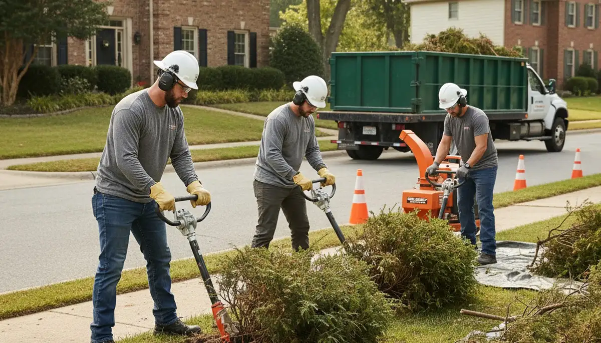Shrub removal service in Shawnee, OK clearing overgrown shrubs for a neat yard