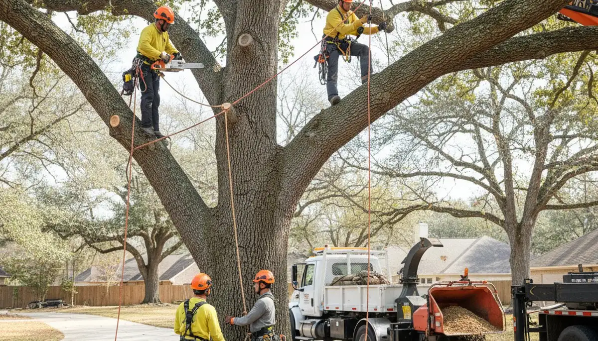 Arbor Shawnee Tree Service removing a hazardous tree in Shawnee, OK