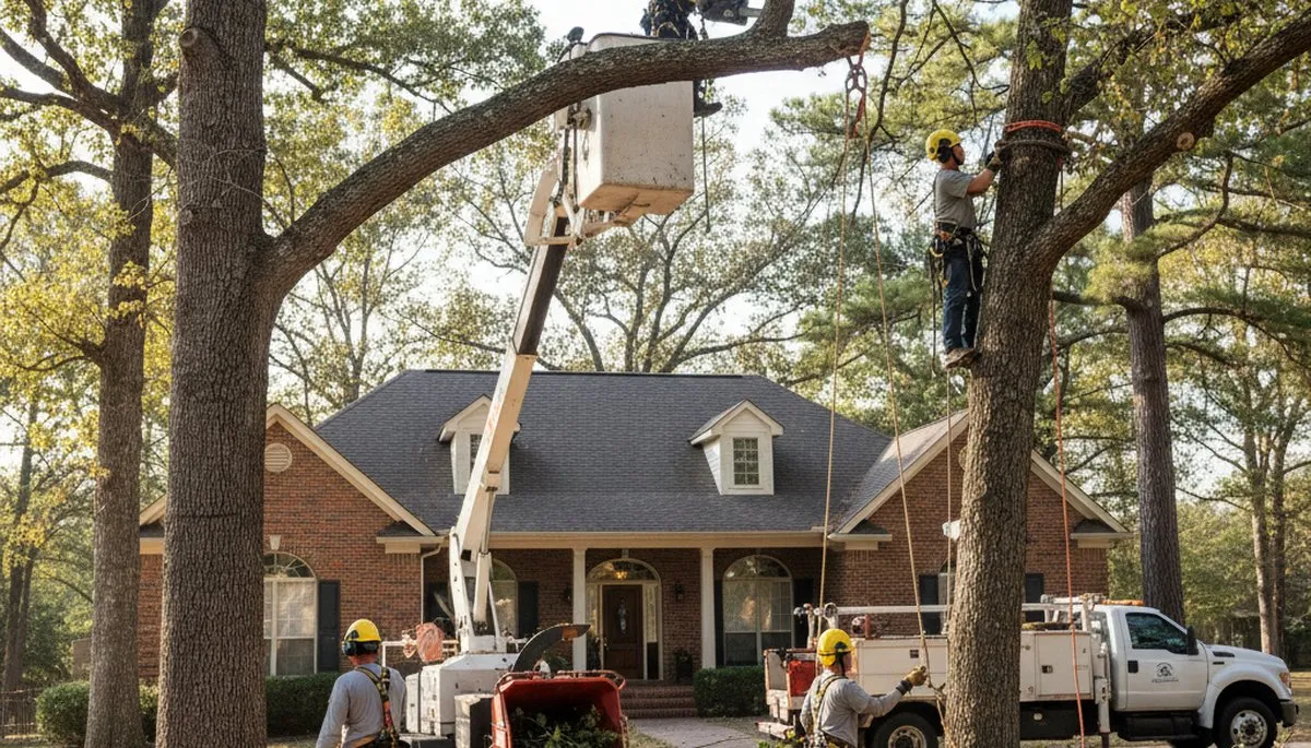Tree service crew in Shawnee, OK providing professional tree care and removal services