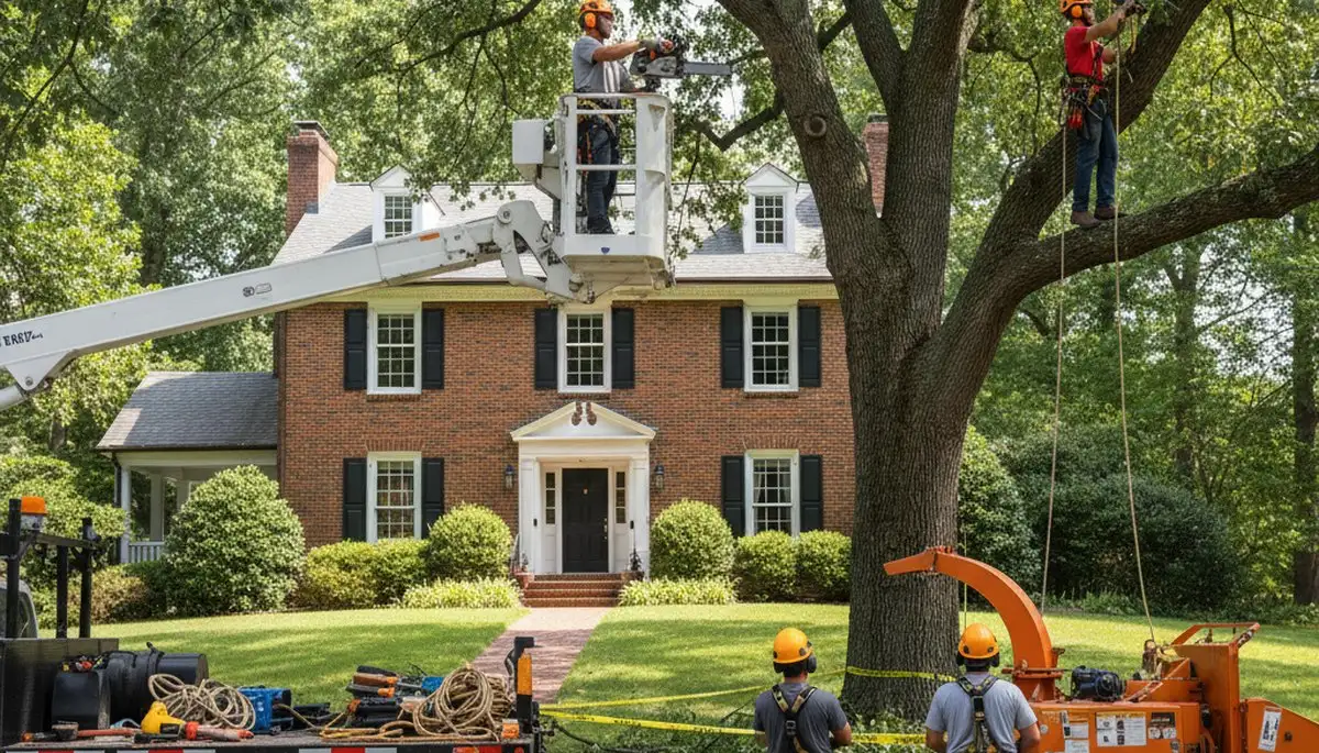 Tree service crew in Shawnee, OK providing professional tree trimming and removal services