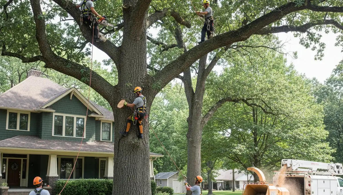 Tree service crew in Shawnee, OK providing professional tree removal and trimming services