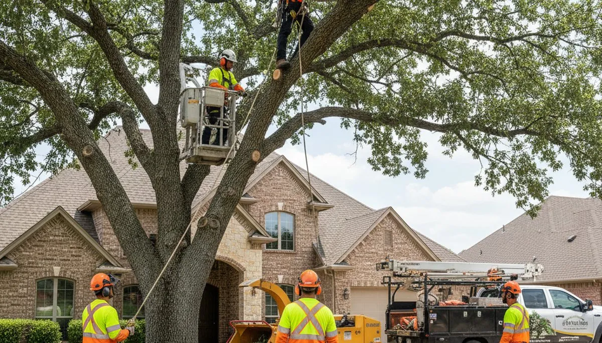 Tree service crew in Shawnee, OK providing professional tree trimming and removal services