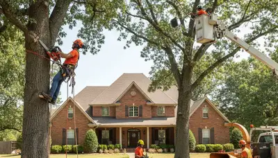 Tree service crew in Shawnee, OK providing professional tree trimming and removal services