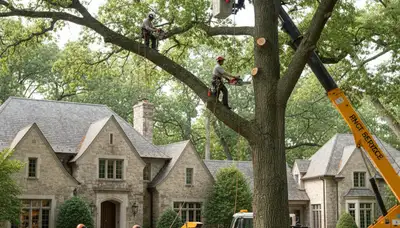 Tree service crew providing arbor care in Shawnee, OK