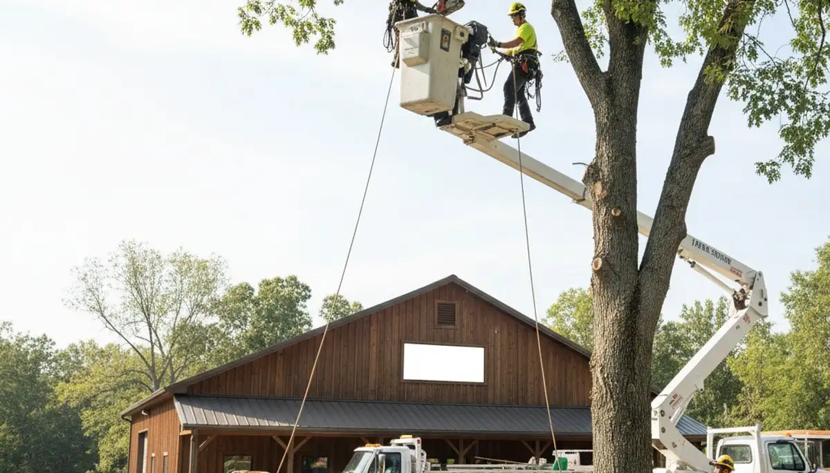 Tree service crew providing professional tree trimming in Shawnee, OK