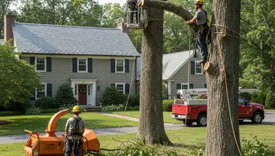 Tree service crew in Shawnee, OK providing professional tree removal and trimming services