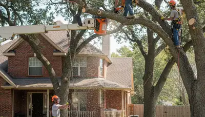 Tree service crew working in Shawnee, OK for safe tree trimming and removal