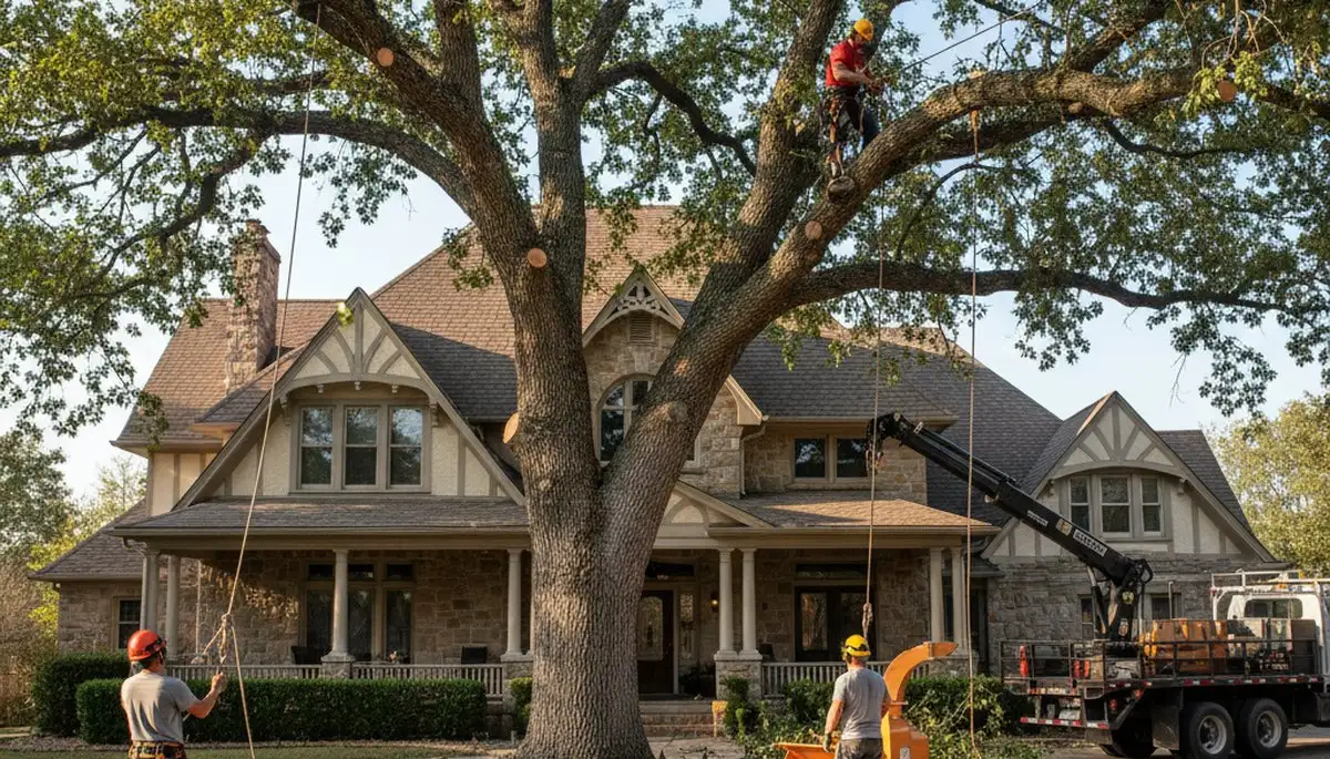 Tree service crew in Shawnee, OK trimming and removing trees for safe, professional property care