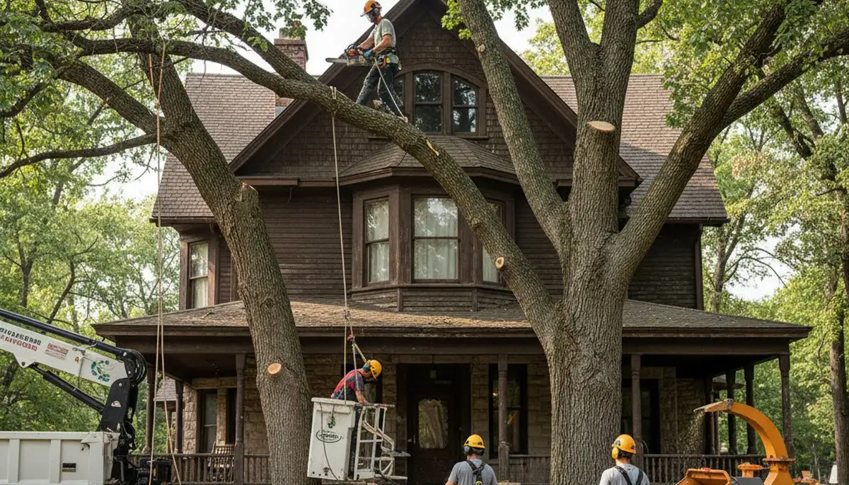 Tree service crew in Shawnee, OK providing professional tree trimming and removal services