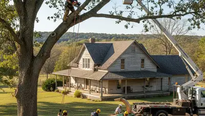 Tree service crew in Shawnee, OK performing professional tree trimming and removal services