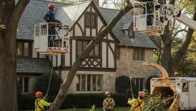 Tree service crew in Shawnee, OK providing professional tree trimming and removal services