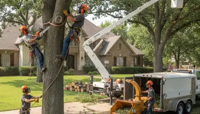 Tree service crew in Shawnee, OK providing professional tree removal and trimming services
