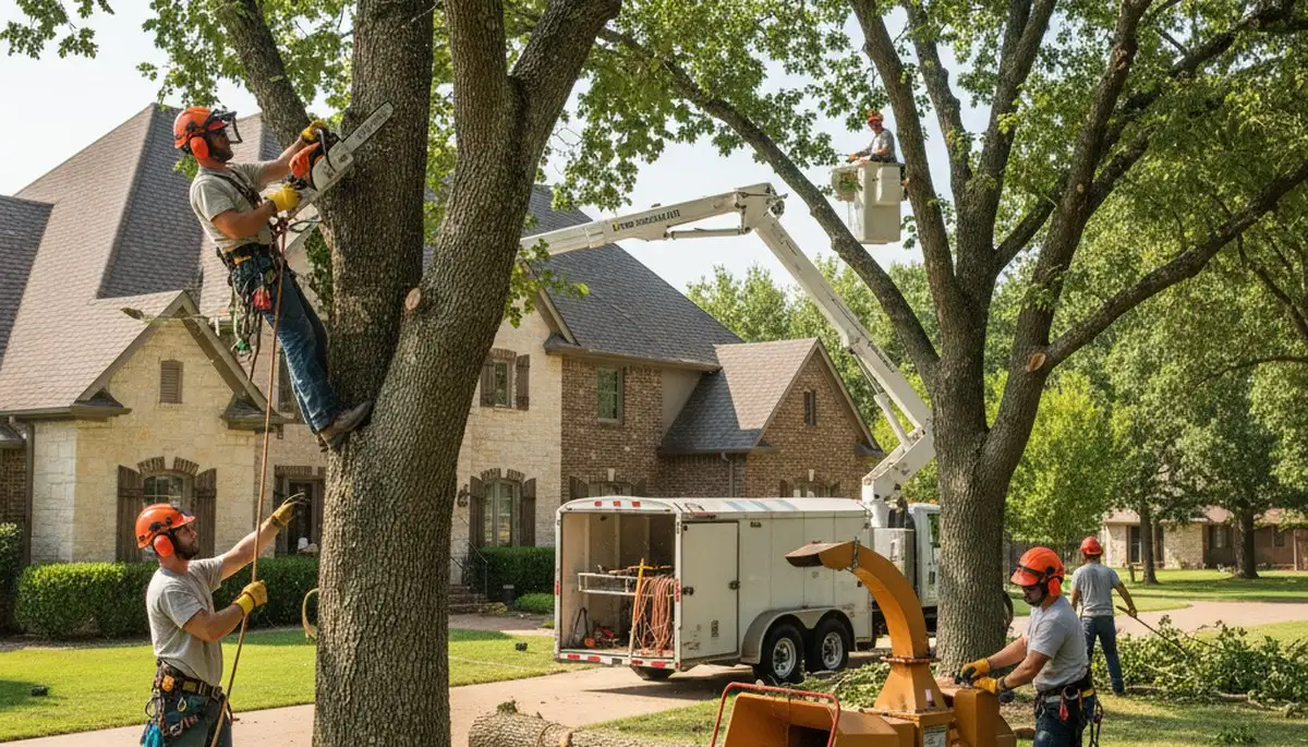 Tree service crew in Shawnee, OK providing professional tree trimming and removal services