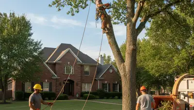 Tree service crew in Shawnee, OK providing professional tree trimming and removal services
