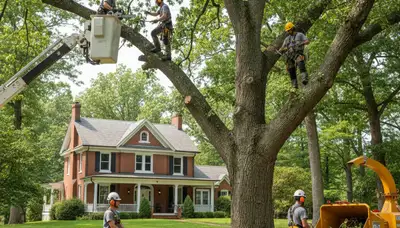 Tree service crew in Shawnee, OK providing professional tree care and removal services