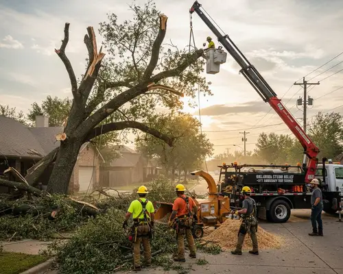 Emergency tree removal after Oklahoma storm damage in Shawnee, OK