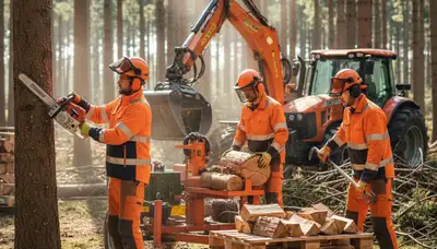 Woodlot management crew in Shawnee, OK clearing trees for safer, healthier property access